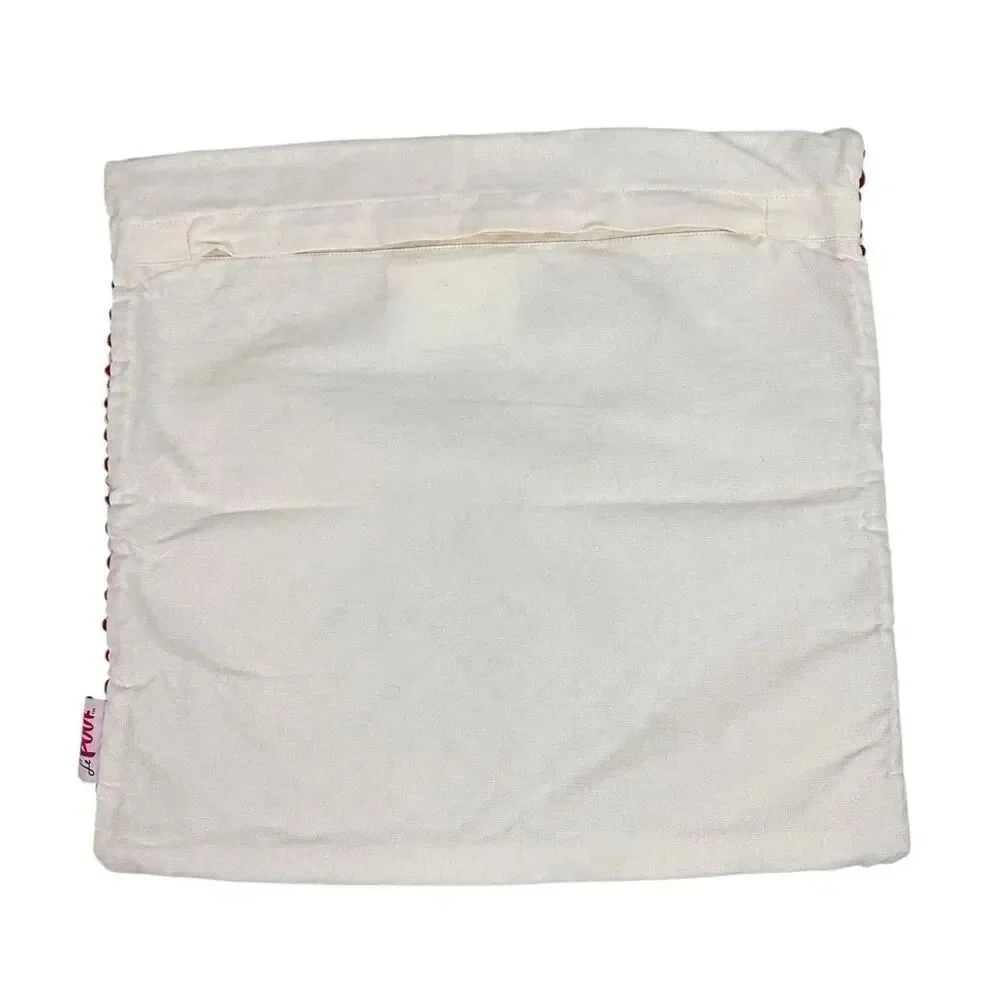 Le Pouf Textured Pillow Covers Red Cream No Pillow